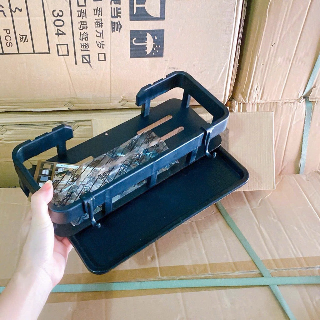 Kệ Để Đồ Nhà Bếp Inox Sơn Tĩnh Điện – Kệ Gác Bồn Rửa Bát Thông Minh Có Khay Hứng Nước