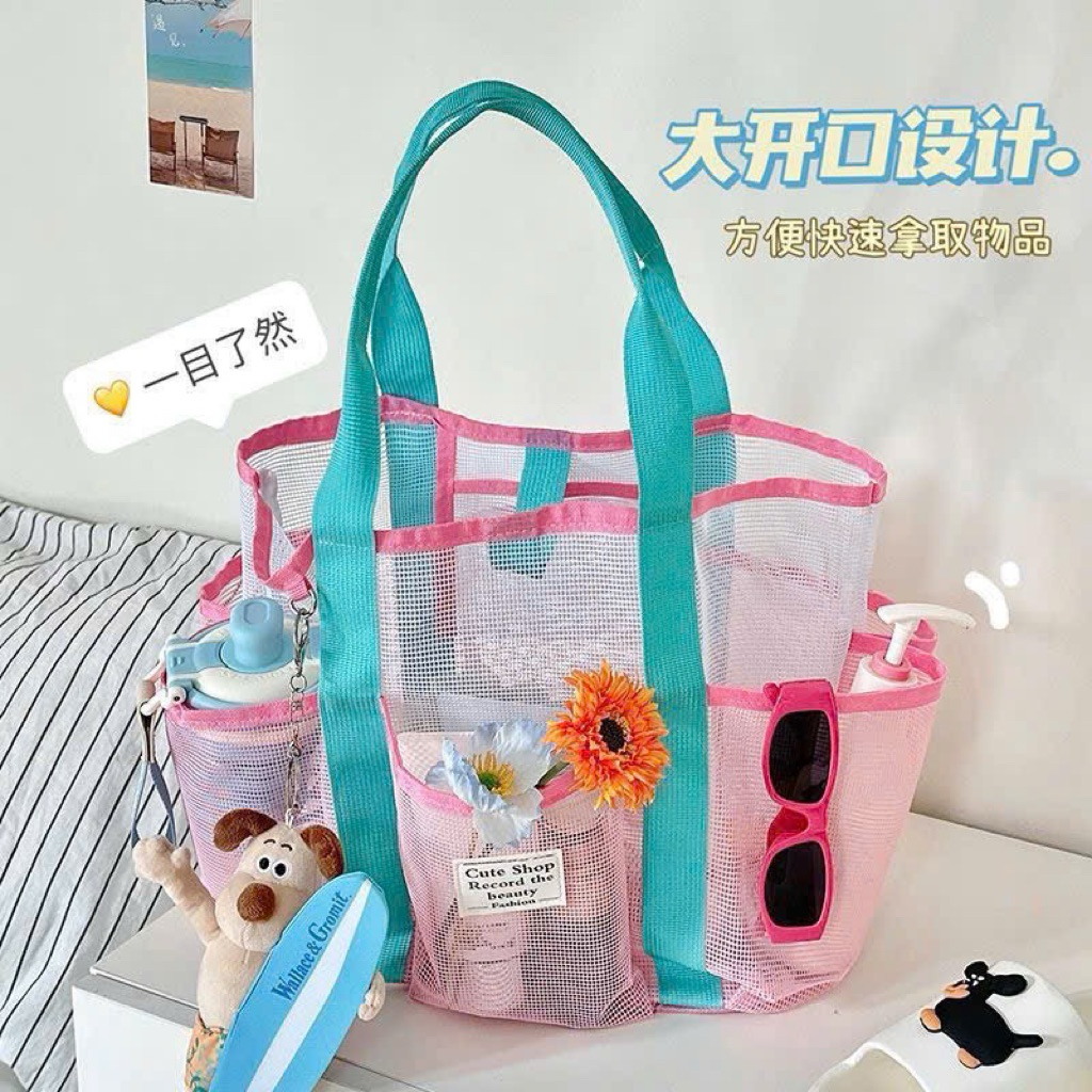 Túi lưới đi biển size lớn , xinh xắn , tiện lợi ,cá tính cho các nàng.( không kèm móc khoá)