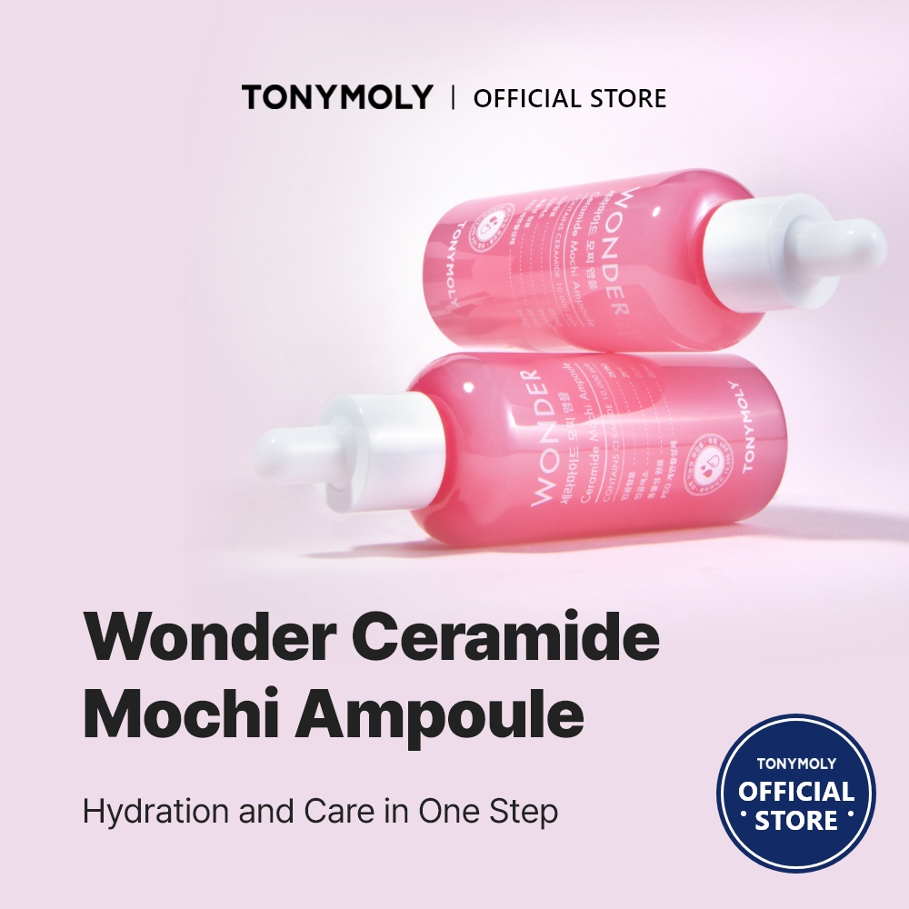 Hộp thương hiệu Shopee x TONYMOLY Ceramide Mochi Toner 300ml, Serum dưỡng ẩm Ampoule 100ml