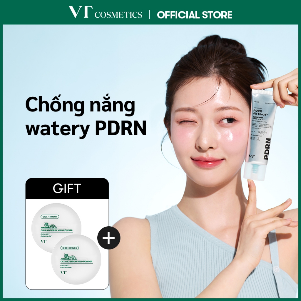 [VT] PDRN Air Cloud™ Kem Chống Nắng SPF50+ PA++++ 50ml Siêu Nhẹ, Không Nhờn Rít Cho Da Dầu Da Mụn [Official Flagship]