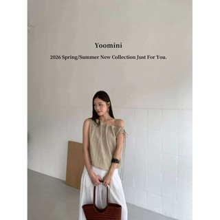 𝙋𝙄𝘼 𝙏𝙊𝙋 - Áo Linen Lệch Vai Dây Rút