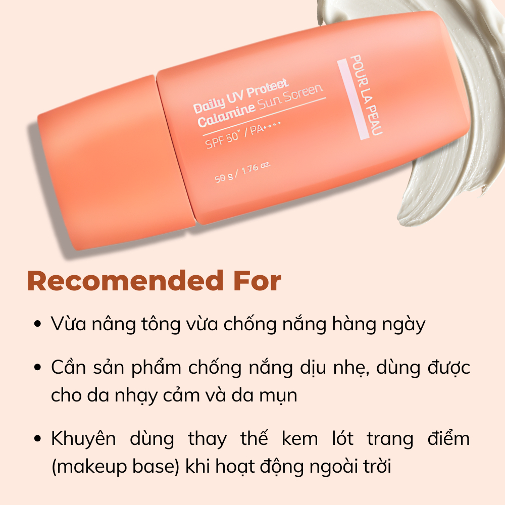 Kem chống nắng vật lý POUR LA PEAU Daily UV Protect Calamine Sunscreen 50g – dịu da, không bết