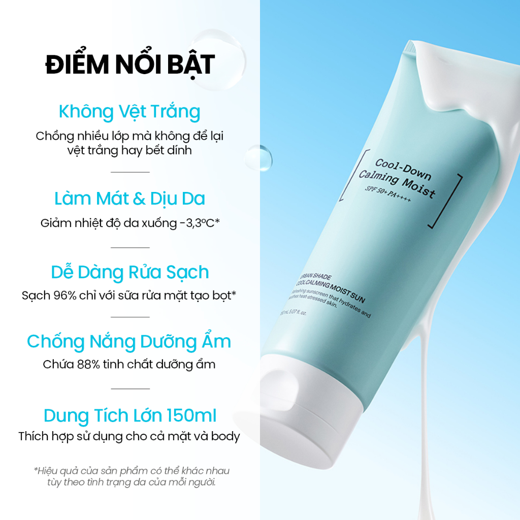 [DEWYTREE] Kem Chống Nắng Dưỡng Ẩm Urban Shade Calm & Cool Với Hyaluronic Acid & Panthenol 150ml