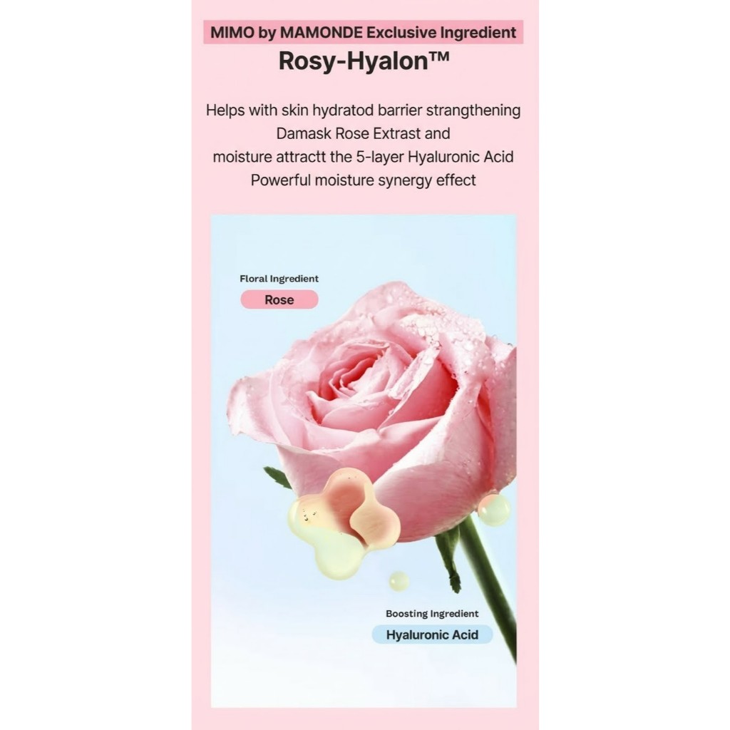 [MIMO by Mamonde] Nước Hoa Hồng Cấp Ẩm Rosy-Hyaluron 200ml | 5 loại HA & Hoa Hồng (Làm Dịu Da)