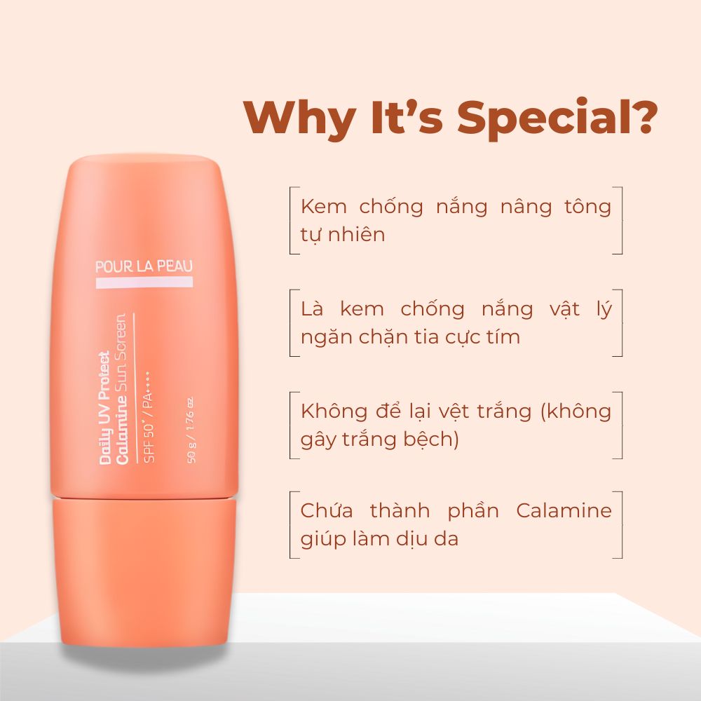 Kem chống nắng vật lý POUR LA PEAU Daily UV Protect Calamine Sunscreen 50g – dịu da, không bết