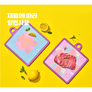 [Glasslock x Wiggle Wiggle] Thớt kháng khuẩn hai mặt 1P (Gấu bông, Mèo con, Gấu lắc) / Thớt nhà bếp thẩm mỹ / Hàng chính hãng Hàn Quốc 100%