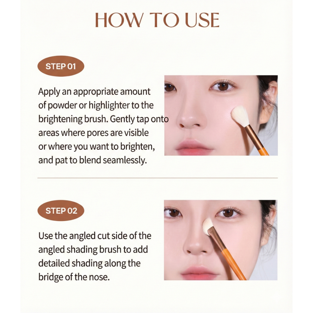 [TAG] Bàn chải chi tiết thuần chay Duo + Đường viền mũi & Làm sáng da + (Bộ 2 chiếc)
