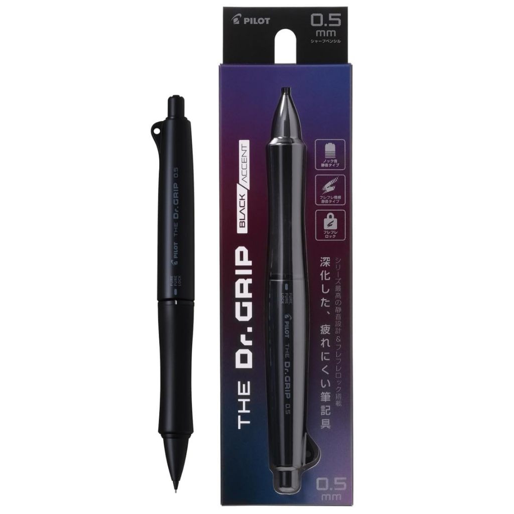 PILOT Dr.Grip Black Accent HTDGB/0.3 0.5mm/gat yen tinh/Fure-Fure/grip ergonomic/Nhat Ban