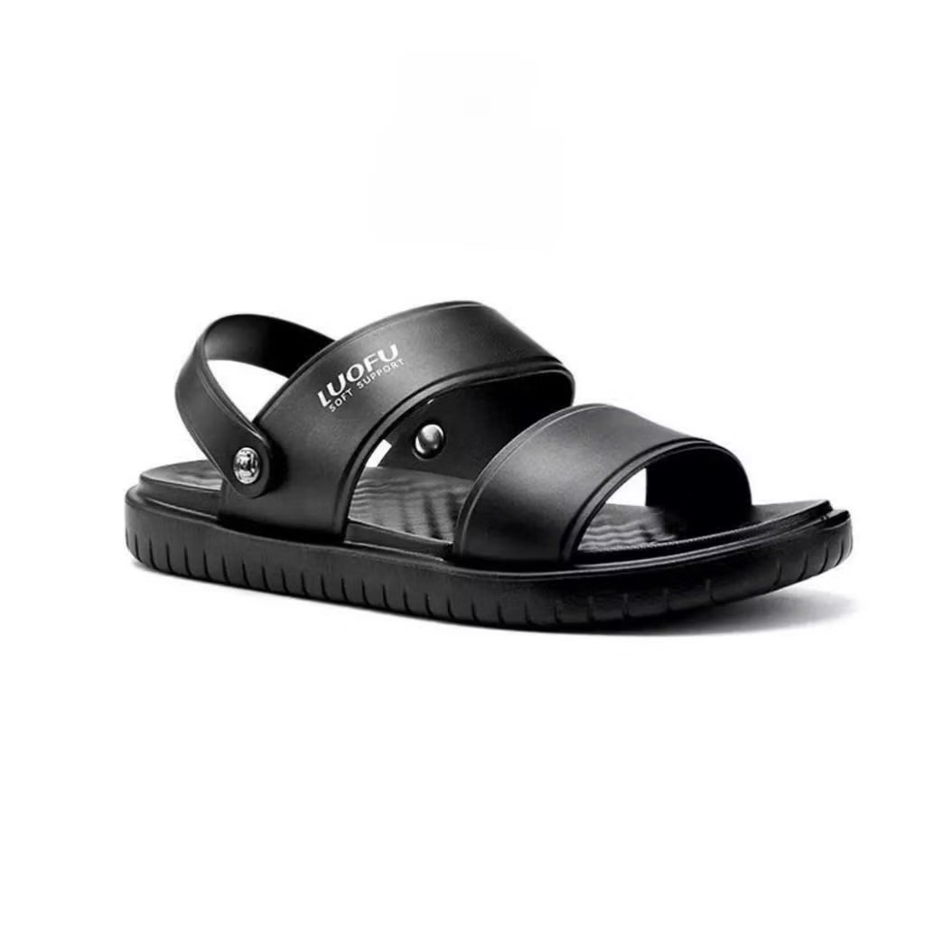 Dép nam 2 quai hậu LOUFU (chính hãng) sandal siêu nhẹ rửa nước êm chân màu nâu - đen, hàng hộp cao cấp bền
