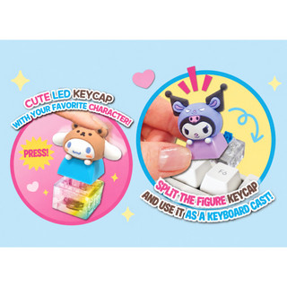 Nhân vật Sanrio LED Móc khóa Kuromi My Melody Cinnamoroll Hello Kitty Mini Keycap Light Móc khóa