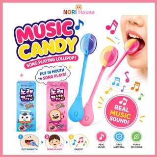 Bánh mì Barbershop Hàn Quốc Hát Kẹo Lollipop Đồ chơi có thìa nhạc
