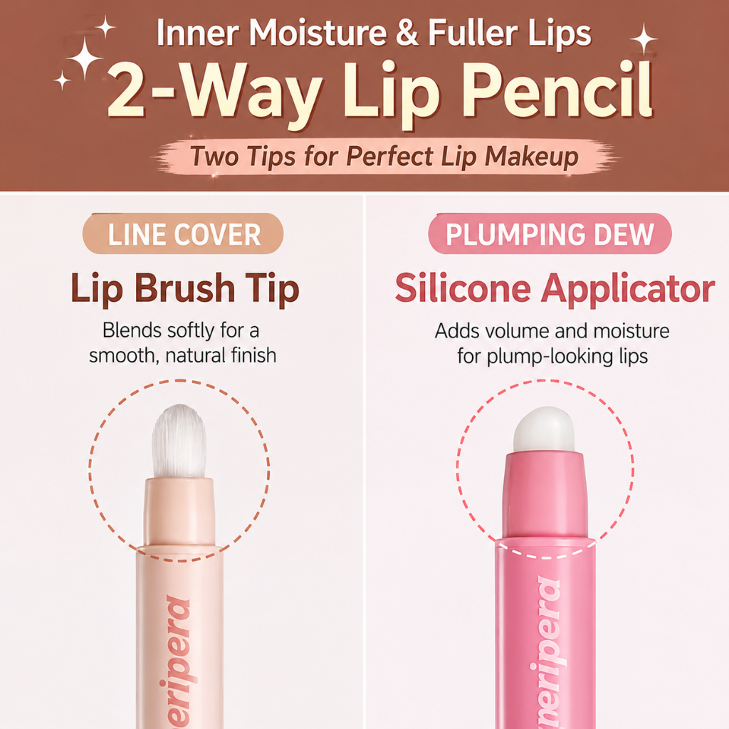Bút chì môi Peripera Puppy Plumping Dew 0,8g (6 màu) | Plumping & Son lót môi bóng | Trang điểm Overlip mềm | Trang điểm môi Hàn Quốc #Peripera #LipPencil #PlumpingLip #OverLip