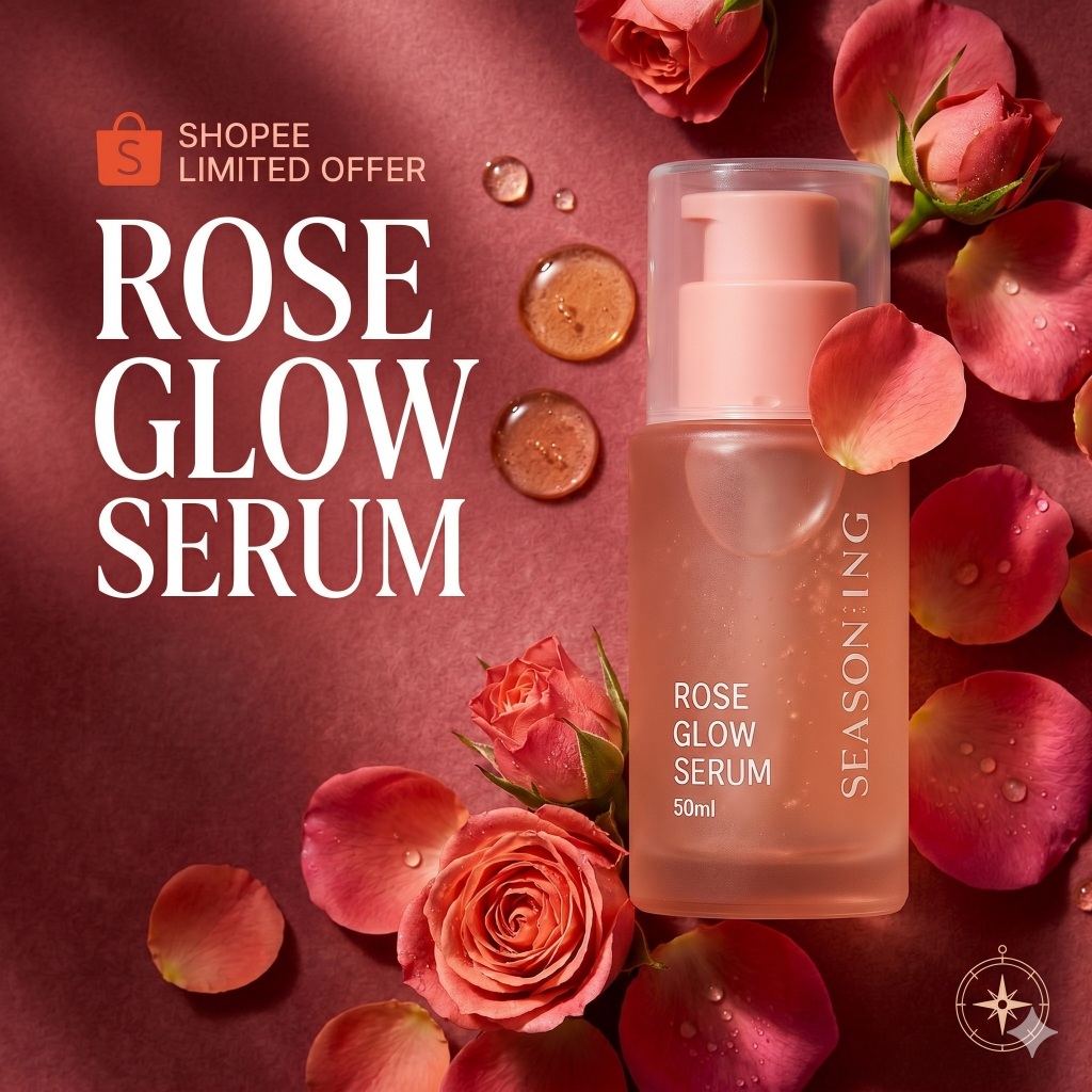 Rose Serum | SEASON:ING Serum Hoa Hồng 50ml | Niacinamide Adenosine Rose Extract K-Beauty