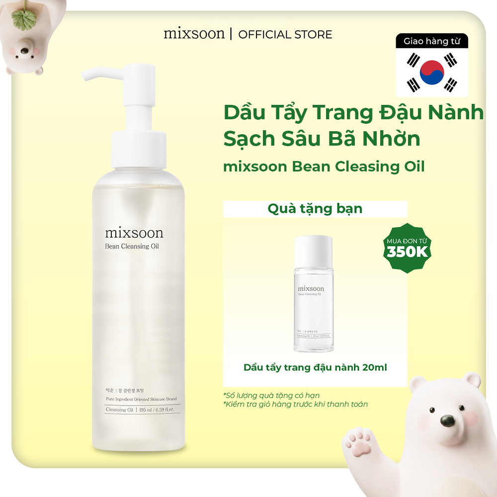 Dầu Tẩy Trang Đậu Nành Lên Men Làm Sạch Sâu, Loại Bỏ Bả Nhờn Cho Mọi Loại Da Mixsoon Bean Cleansing Oil 195ml