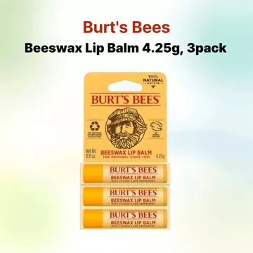 [Burt 's Bees] Son dưỡng môi sáp ong, 4.25g, 3 gói / Son dưỡng môi sáp ong Hàn Quốc / Công thức dưỡng ẩm