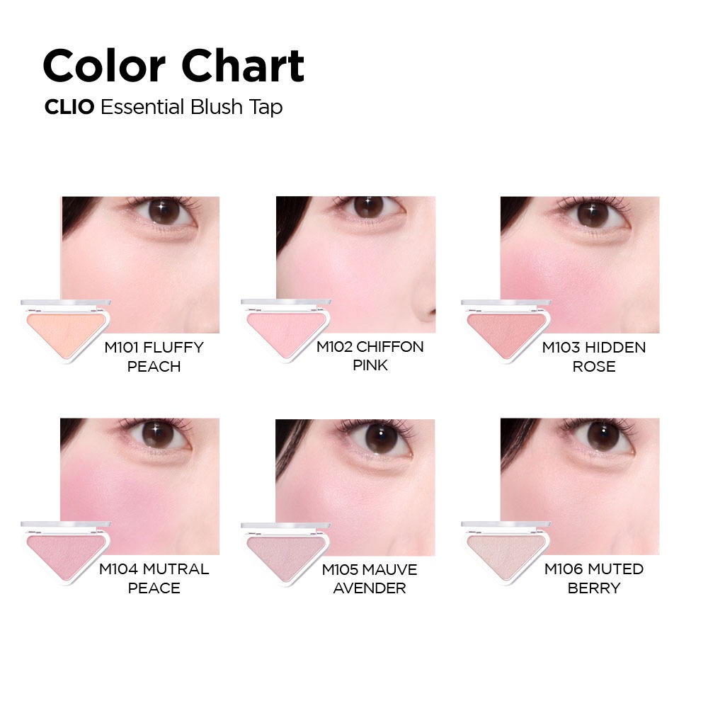 [CLIO - MÀU MỚI] Essential Blush Tap (Họa tiết mờ và cắt, họa tiết bột ẩm)