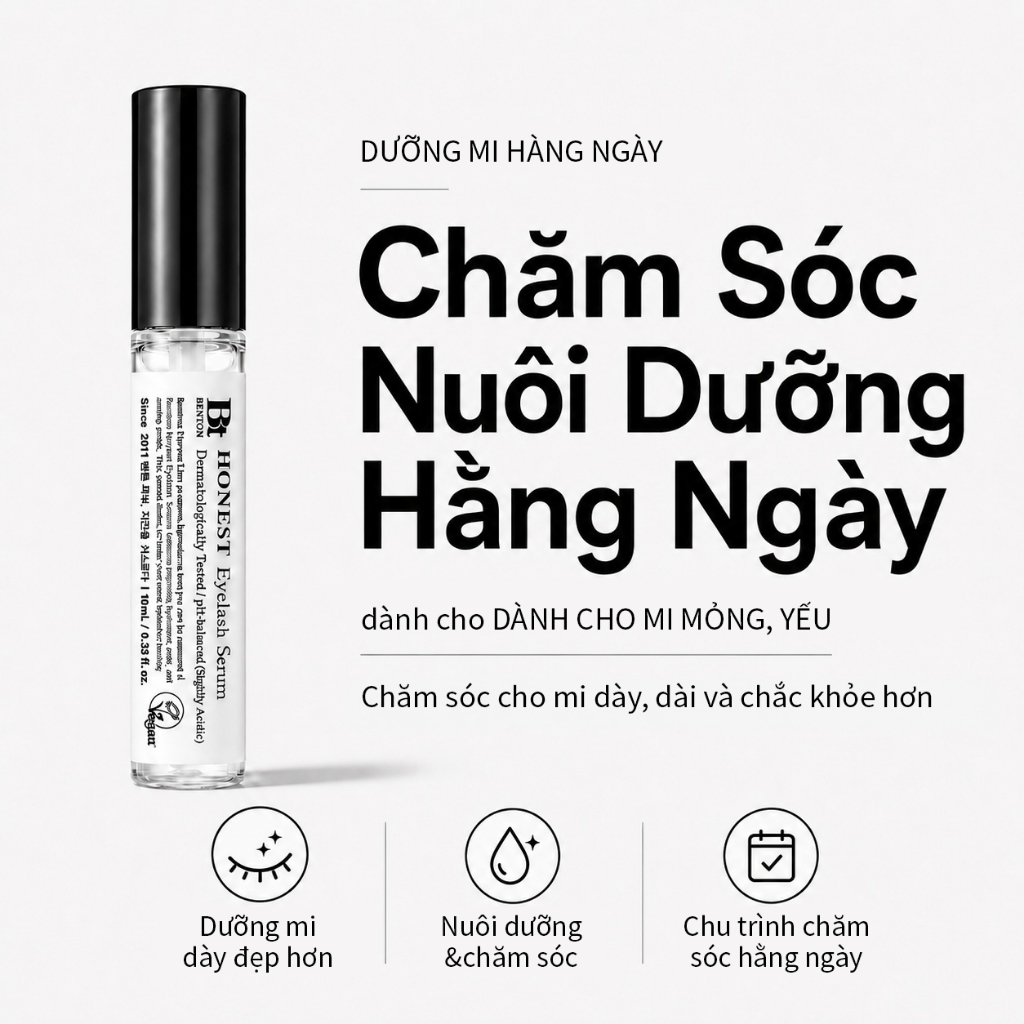 [Benton Official] Tinh chất dưỡng mi Honest - Sản phẩm kích thích mọc mi