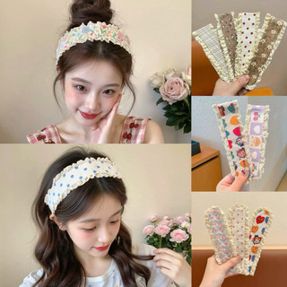 Băng Đô Miếng Dán Viền Ren Kiểu Mới Hoạ Tiết Hoa Gọn Gàng Tóc Con Dễ Thương Tiện Dụng
