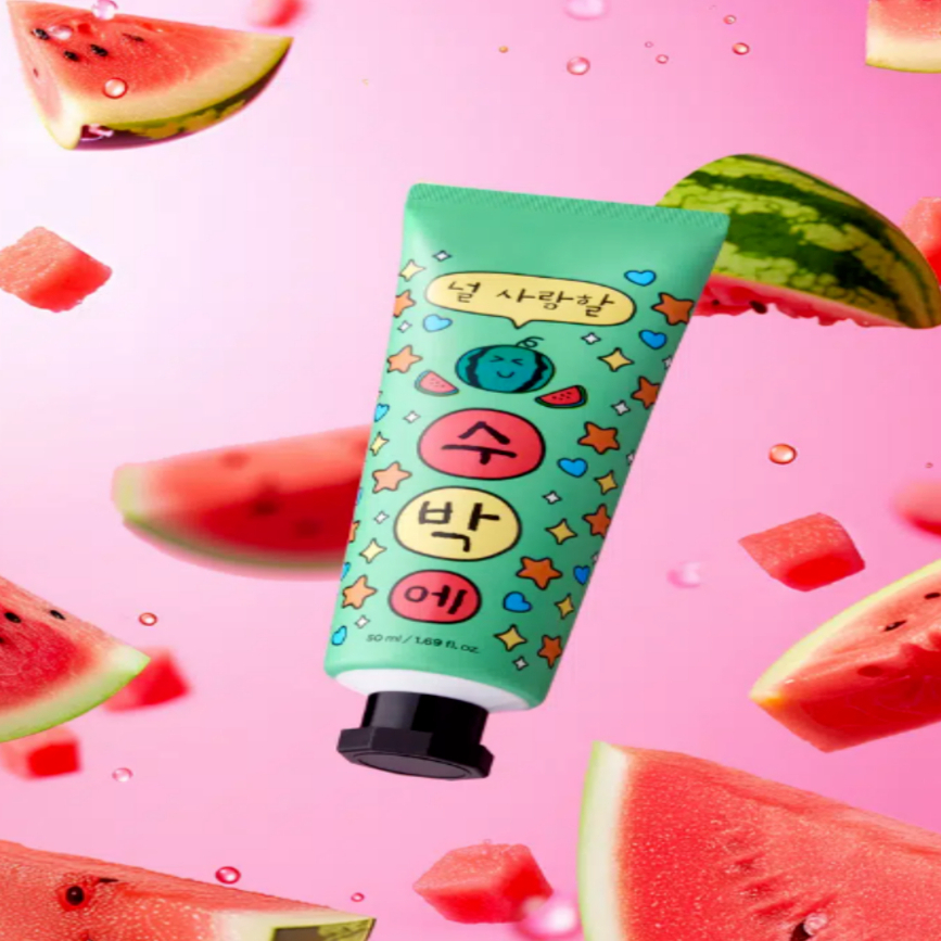 Kem dưỡng tay THE FACE SHOP Fruits Talk 50ml | Đào, Xoài, Dưa Hấu, Táo & Bưởi | Chăm sóc tay dưỡng ẩm | Hương thơm trái cây tươi | Bàn tay mềm mại & mịn màng | K-Beauty