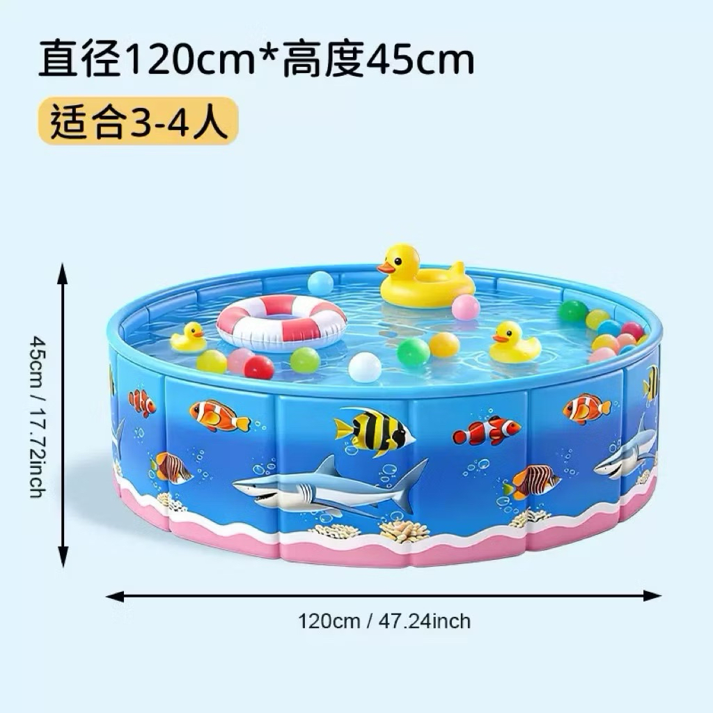 Bể bơi gấp gọn cho bé không cần bơm hơi cao cấp-thiết kế đại dương siêu xinh