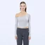 Áo thun lệch vai chéo - áo dài tay viscose vừa vặn
