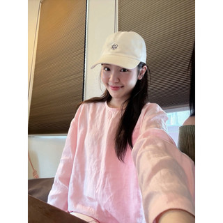𝙉𝙄𝙀 𝙏𝙊𝙋- Áo Linen Cổ Tròn Tay Dài