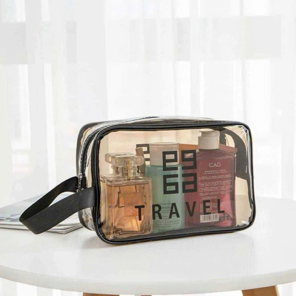Set 3 Túi Du Lịch Travel Trong Suốt Cao Cấp – Bộ 3 Túi Đựng Mỹ Phẩm, Đồ Cá Nhân Chống Thấm Nước Đi Biển, Đi Bơi Tiện Lợi