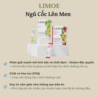 Limoe Ngũ Cốc Mận Lên Men Tự Nhiên LIMOE |  Vitamin C, Hỗ Trợ Tiêu Hoá Nhẹ Bụng (Hộp 30 gói)