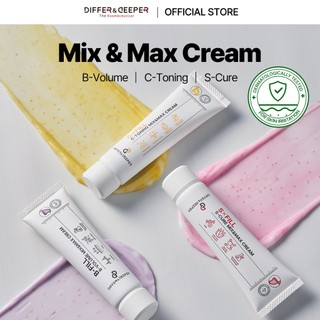 [Differ & Deeper Korea] B-Volume / C-Toning / S-Cure Mix & Max Cream (50ml) - Chống lão hóa / Làm sáng / Giảm lỗ chân lông (3 loại)