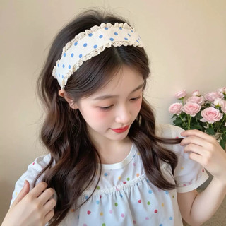 Băng Đô Miếng Dán Viền Ren Kiểu Mới Hoạ Tiết Hoa Gọn Gàng Tóc Con Dễ Thương Tiện Dụng