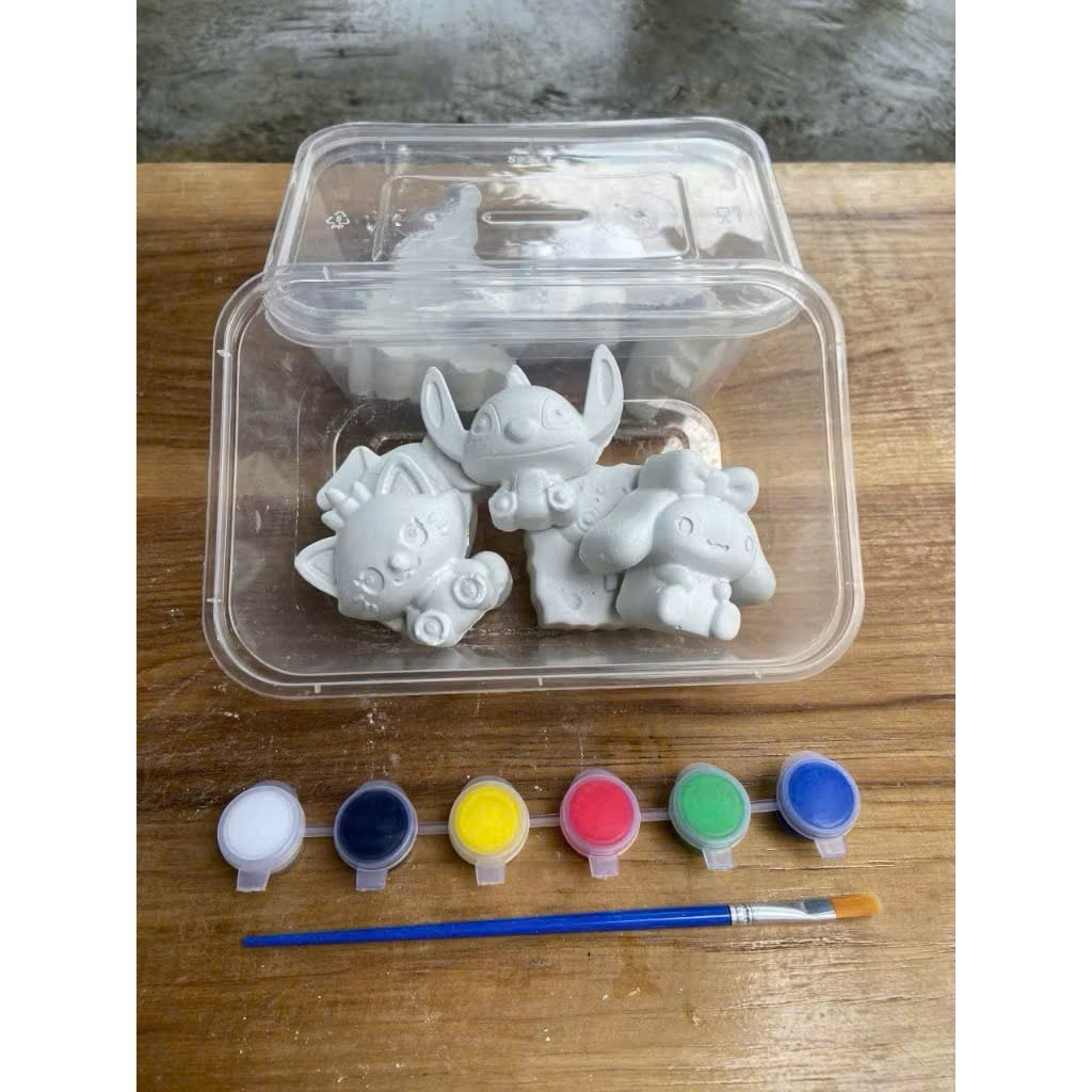 bộ tô tượng cho bé – set 10 tượng thạch cao kèm màu và bút vẽ sáng tạo