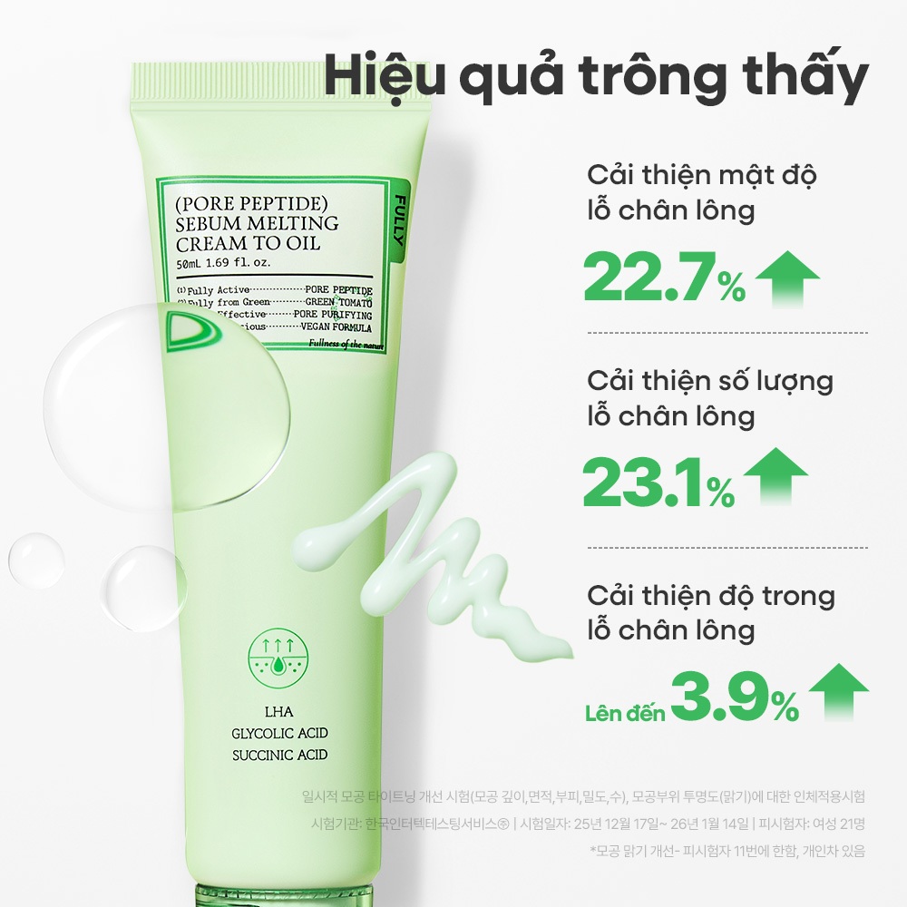 [FULLY Chính hãng] Fully Kem làm tan bã nhờn Pore Peptide 50ml | Chuyển từ dạng kem sang dầu | Tan bã nhờn sâu trong lỗ chân lông | BigBuy360 - bigbuy360.vn