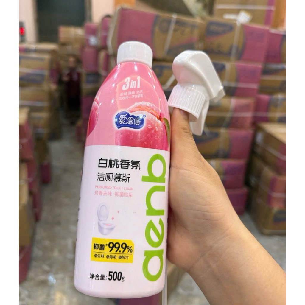 Chai Xịt Bọt Tuyết Tẩy Rửa Bồn Cầu (500ml) – Khử Mùi Ố Vàng, Diệt Khuẩn 99.9% Công Nghệ Sinh Học Cao Cấp
