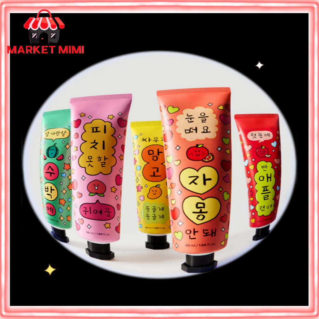 Kem dưỡng tay THE FACE SHOP Fruits Talk 50ml | Đào, Xoài, Dưa Hấu, Táo & Bưởi | Chăm sóc tay dưỡng ẩm | Hương thơm trái cây tươi | Bàn tay mềm mại & mịn màng | K-Beauty