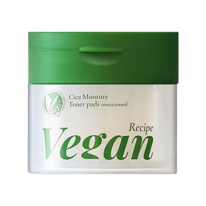 O21 Vegan Recipe Cica Moisture Toner Pads 100 tờ Hydrating Calming Daily Skincare