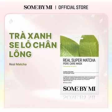 Mặt Nạ Trà Xanh Matcha Se Khít Lỗ Chân Lông Some By Mi Real Super Matcha Pore Care Mask 10 Miếng