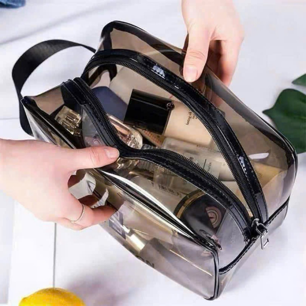 Set 3 Túi Du Lịch Travel Trong Suốt Cao Cấp – Bộ 3 Túi Đựng Mỹ Phẩm, Đồ Cá Nhân Chống Thấm Nước Đi Biển, Đi Bơi Tiện Lợi