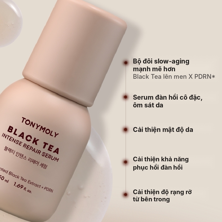 TONYMOLY Trà đen PDRN Intense Serum Dưỡng ẩm sâu Hàng rào da