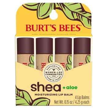 [Hàng nhập khẩu chính hãng từ Mỹ] [Sản phẩm an toàn và đáng tin cậy] Kem dưỡng môi dưỡng ẩm Burt 's Bees Shea và lô hội, Kem dưỡng ẩm môi với sáp ong có nguồn gốc có trách nhiệm, không màu,