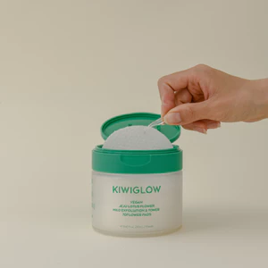 KIWIGLOW Vegan Jeju Lotus Tấm lót mực tẩy tế bào chết nhẹ 70 miếng / Tấm mực di động 15 miếng