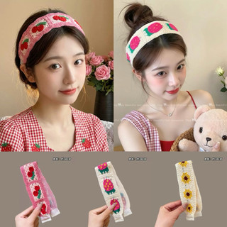 Băng đô cài tóc dán thêu hoa đan móc đơn giản tiện dụng phụ kiện tóc