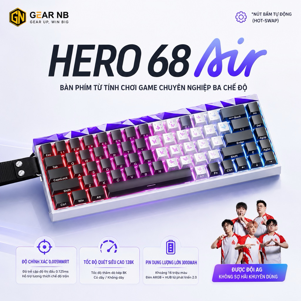 [Hoả tốc]HERO 68 HE Hall Effect Rapid Trigger 0.01mm – Bàn Phím Cơ Gaming 68% RGB Cao Cấp | BigBuy360 - bigbuy360.vn