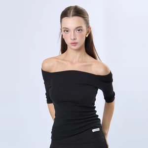 Áo thun ngắn tay một vai bất đối xứng - Áo thun cotton mỏng Power street