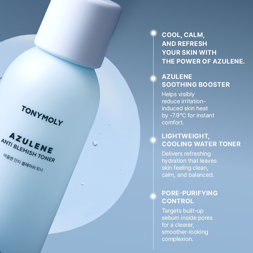 TONYMOLY Azulene Anti Blemish Calming Booster Toner 200ml rắc rối chăm sóc mụn làm dịu