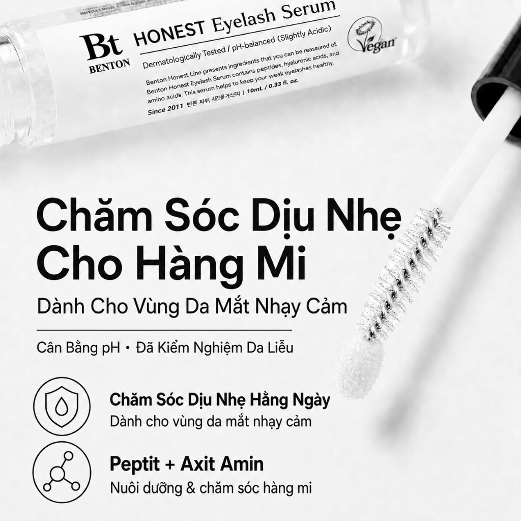 [Benton Official] Tinh chất dưỡng mi Honest - Sản phẩm kích thích mọc mi