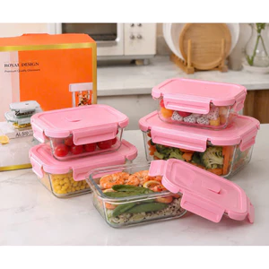Set 3 Hộp Thủy Tinh Chữ Nhật – Thố Thủy Tinh Chịu Nhiệt Khóa Cài Kín Hơi Cao Cấp