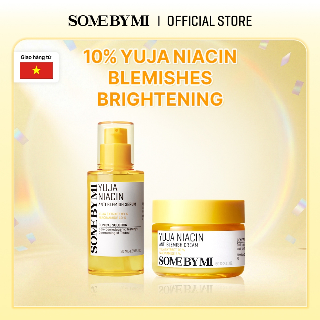 [SOMEBYMI] Bộ đôi Serum và Kem dưỡng trắng da YUJA NIACIN Anti Blemish Care Serum 50ml, Cream 60g