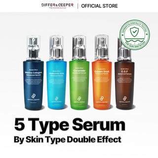DifferNdeeper Huyết thanh nâng cao collagen biển tác dụng kép 50ml 5 loại khác nhau & sâu hơn
