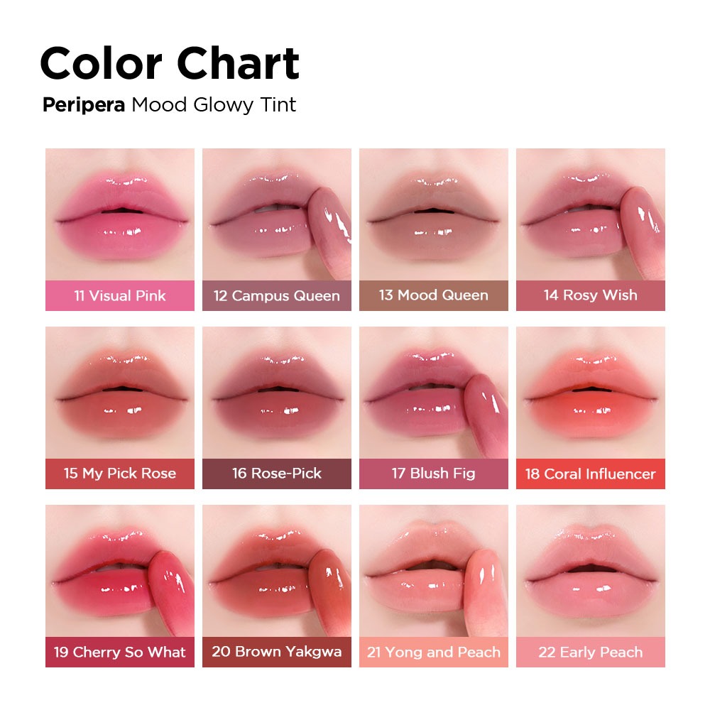 [PERIPERA] MỚI-❤️MOOD GLOWY TINT - 4G (Son bóng nước, Son bóng, Son dưỡng ẩm, Dầu môi bật màu) (AD)