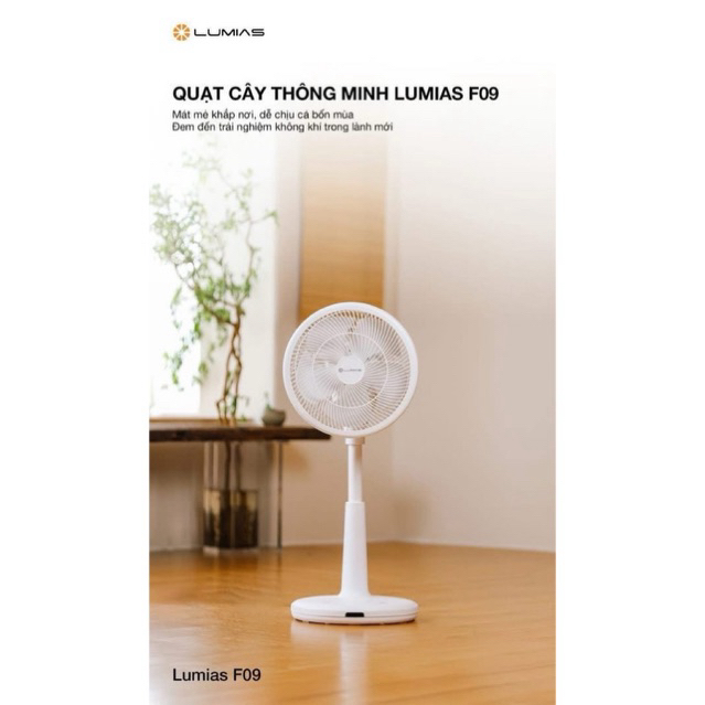 Quạt Cây Thông Minh Lumias F09 - 29W, 8 Cấp Độ Gió - BH 12 Tháng